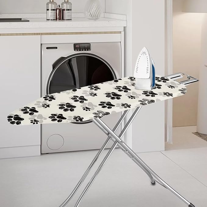 Flashideas Dog Paw Prints Ironing Board Cover and Pad 15 x 54 Heavy Duty Iron Board Covers Standard Size Padding Decorative Covers for Most Iron Boards Ironing Pad Cover