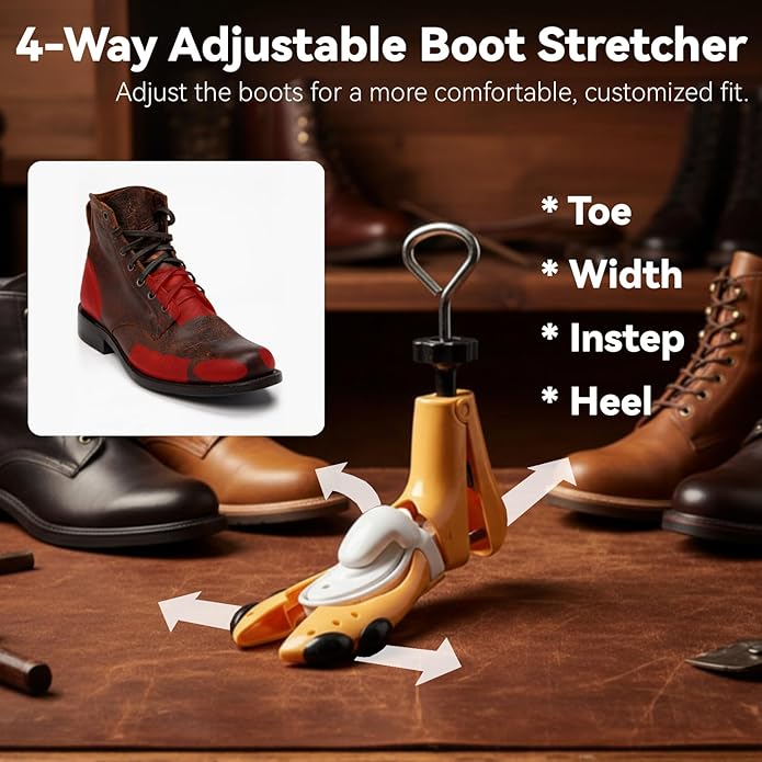 Boot Stretcher for Cowboy & Ankle Boots, Boot & Heel Expander for Instep and Wide Feet