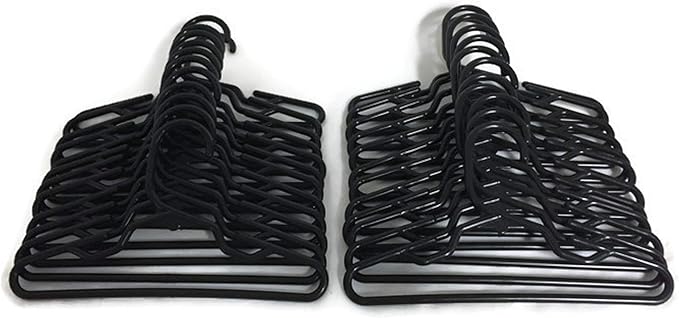 24 Black Plastic Hangers(2 Dozen) for 18 Inch Dolls Clothes