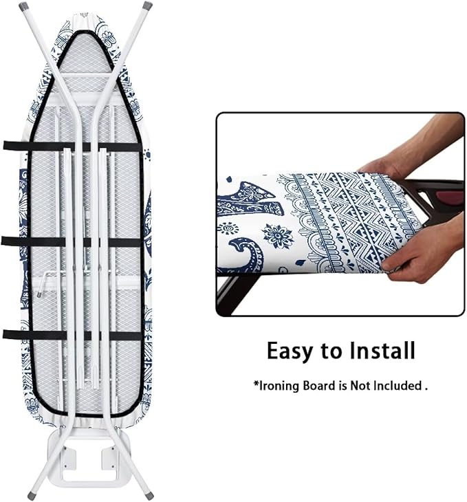 SEANATIVE Boho Elephant Ironing Board Cover and Pad Decor Extra Thick Covers with Elastic Edge, Stain Resistant and Durable Scorch