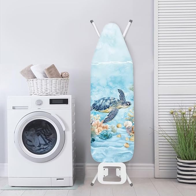 Turtle Iron Board Cover Heavy Duty Padding Ironing Board Covers with Elastic Edge Fastener Hook and Loop Design Universal Size 15向4 inches