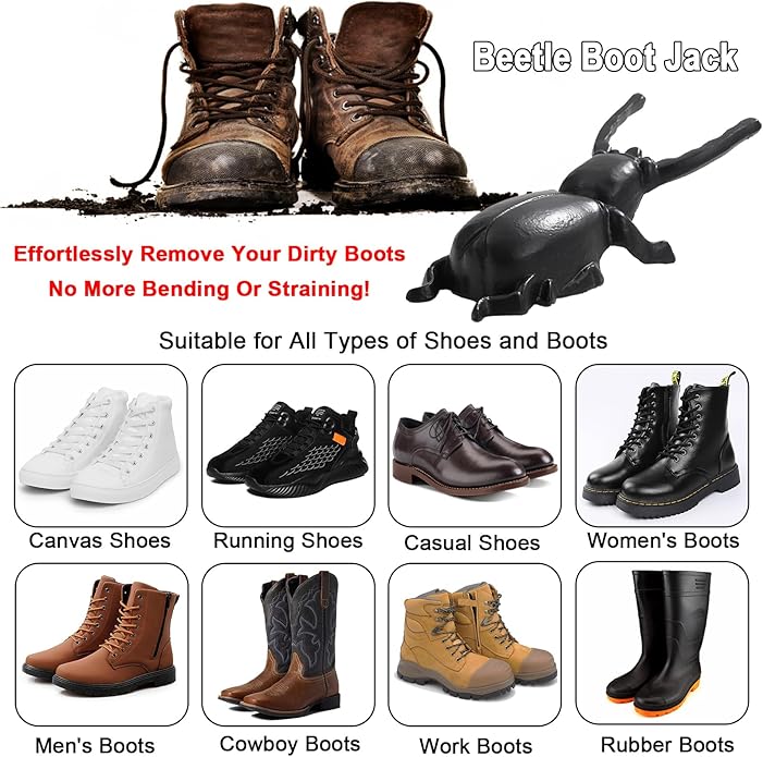 Boot Jack Heel Puller, Boot Puller Shoe Remover for Cowboy Work Muck and Rubber Boots