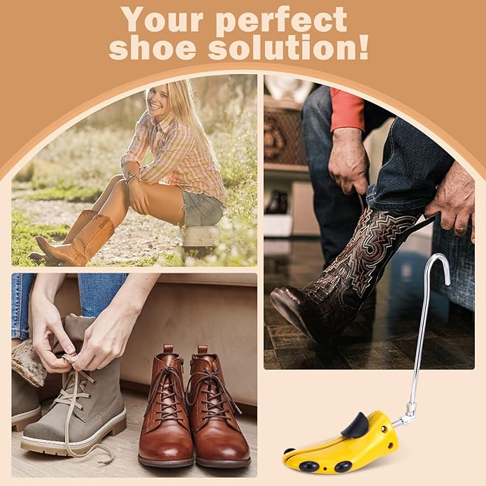 Boot Stretcher Men Women, Leather Shoe Stretcher for Thick Feet and Wide Feet, Adjustable Boot Widener Expander