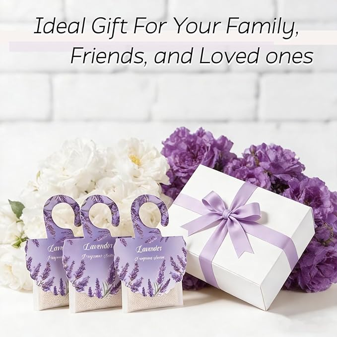 18 Pack Lavender Scented Sachet Bags for Drawer and Closet - Air Fresheners for Closet, Long-Lasting Hanging Fragrance Sachet for Wardrobes, Cars, Storage, Deodorizer Smell Goods for House