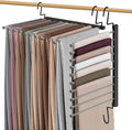 Pants Hangers Space Saving, 10-Tier Stainless Steel Closet Organizer, Plastic-Free, Collapsible Non-Slip Design Space Saving Hangers, Rotation for Legging Pant Rack, Storage and Organization