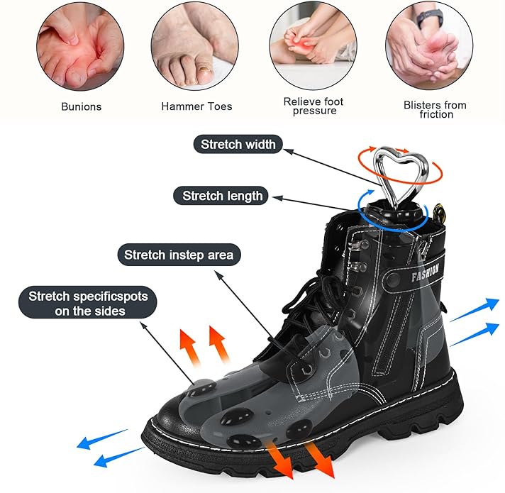 JJDPARTS Shoe Stretcher Women Men, Boot Stretcher Women, Adjustable Unisex Shoe Boot Stretcher Wide Feet