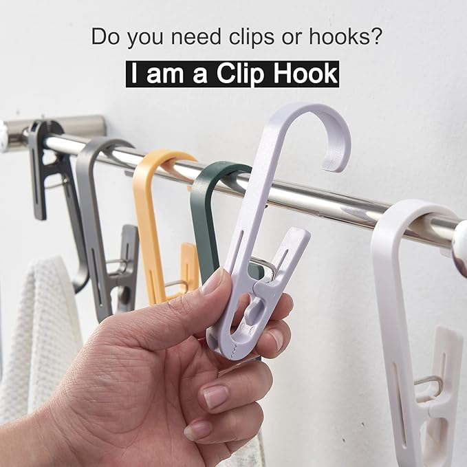 Large Laundry Hook Clothes pins 4PCSpcs Sock Clip Laundry Clips with Springs, Strong Plastic Clothes Drying Line Pegsfor Home Kitchen Outdoor (Grey