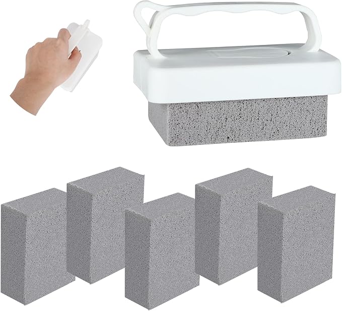 6Pcs Hand-Held Pumice Stone for Cleaning, Wide Pumice Stone for Pool Tile Cleaning Oven Toilet, Grill Stones Cleaner Block Removing Stains Rust, Underwater Pool Stones Tiles Cement Stove Cleaner