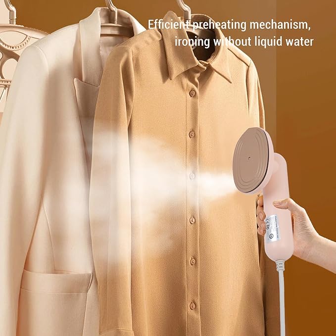 Travel Steamer Iron for Clothes, Mini Clothing Steam Iron with Premium Ti Plate, 60ml Water Tank, Handheld Steamer Support Dry and Wet Ironing for Home, Dorm, Travel (US Plug)
