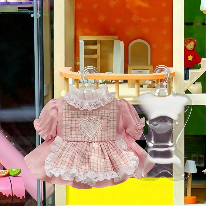 500 Pcs Transparent Coat Hanger Doll Clothes Rack Doll Skirt Mannequin Hanger Doll Garment Mannequin Hanger Mini Accessories Doll Dress Stands Form Doll Hanger Pet Clothing Plastic
