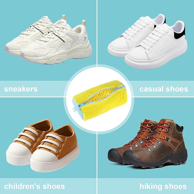 Shoe Washing Machine Bag Laundry Shoes Bag for Washer Dryer Shoe Washing Bag for Sneakers, Casual Shoes, Reusable and Durable Large Shoe Cleaning Bags for All Shoe Types and Sizes