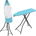 LyriFine Ironing Board, 2-in-1 Flat and Hanging Board, Sturdy Steel Frame Iron Board with Non-Slip Feet, Heat Resistant Cover Iron Board, Foldable Ironing Board Full Size with Hook, 14″ x 43″ Blue
