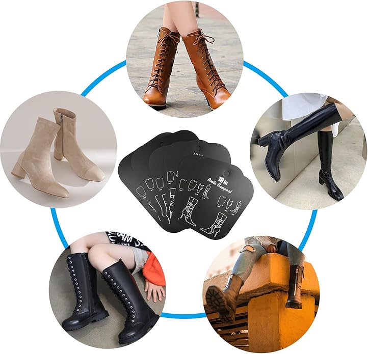 Cosmos 6 Pcs (3 Pairs) Boot Shaper Form Inserts Tall Boots Support, Keep Boots Straight, Reusable Flexible Plastic Sheet Boot Support Inserts Boots Stand - 10 Inch, 12 Inch, 14 Inch Tall