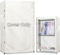 Rileytee Garment Rack Cover,600D Heavy Duty Waterproof Clothing Rack Cover,Clothes Rack Cover with Zipper for Metal Garment Rack(White,46"W x 18"D x 80"H,Cover Only）