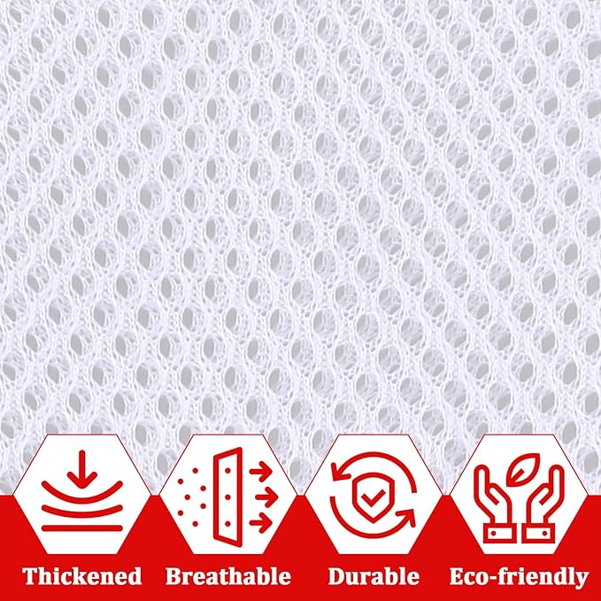 Large Mesh Laundry Bag with Drawstring Closure - 24"X 36" White, Ideal for Travel, College Dorm, Apartment, Family