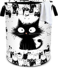 Cat Laundry Basket Storage Bin Foldable Laundry Hamper Clothes Storage Bucket Organizer 19.6x15.7 Inch For Laundry Room/Bedroom/Bathroom