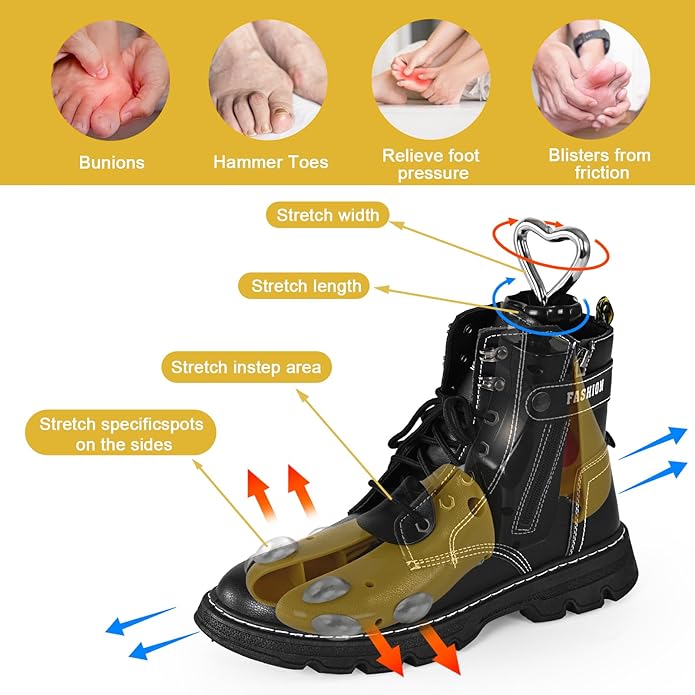 Shoe Stretcher Women Men, Boot Stretcher Wide Feet, 4-Way Shoe Widener & Expander for Stretch Length & Width