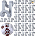 Unittype 100 Pcs Space Saving Hanger Hooks, Clothes Hanger Connector Hooks, Heavy Duty Space Saver Extender Clips for Closet Organizers (Gray)