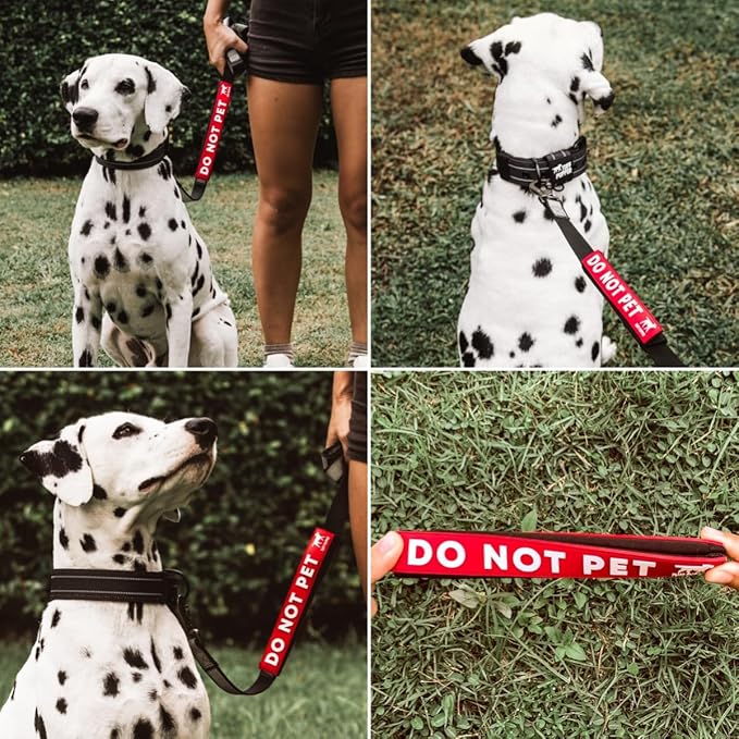 Tuff Pupper Waterproof Leash Sleeve | Fits Any Standard Size 1 Inch Wide Leash | Dual Sided Message | Durable Neoprene & Silicone | Odor & Stink Proof | Easy Secure On & Off (1 Pack, Do Not Pet)