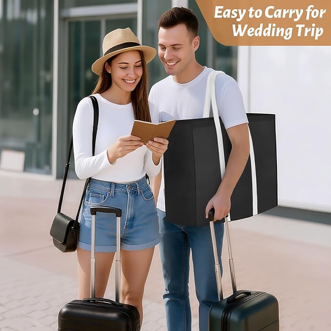 KEETDY Portable 70" Wedding Dress Garment Bag Travel with Bride Tote Bag 8'' Gusseted Hanging Dress Bags for Gowns 4 Pockets Long Dresses Storage for Women Clothes, Black
