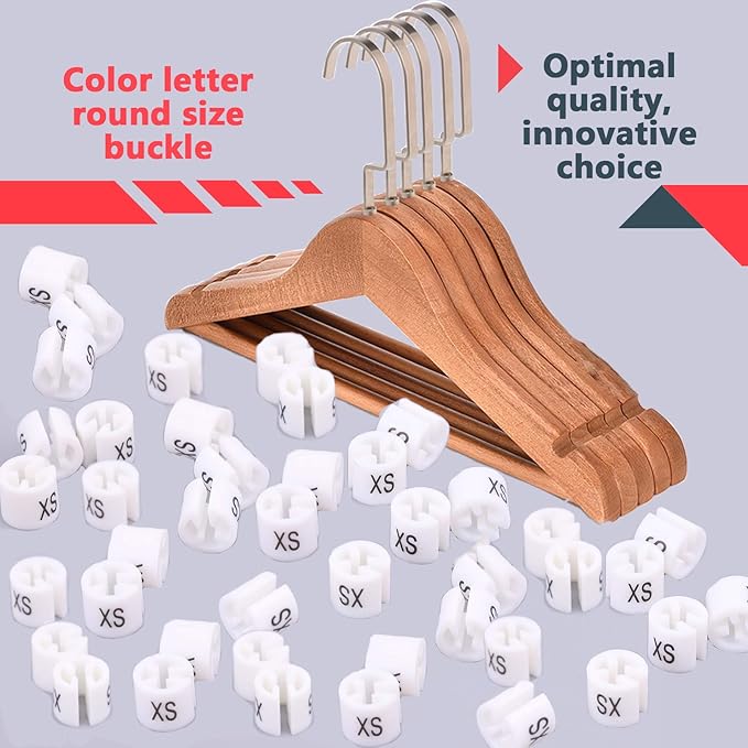 Swpeet 150Pcs White【 Sizes XS 】 Plastic Clothes Hanger Size Markers Color-Coding Hanger Sizes Hangers Tags Marker Garment Size for Wire Hangers Clothing Hangers with Storage Box