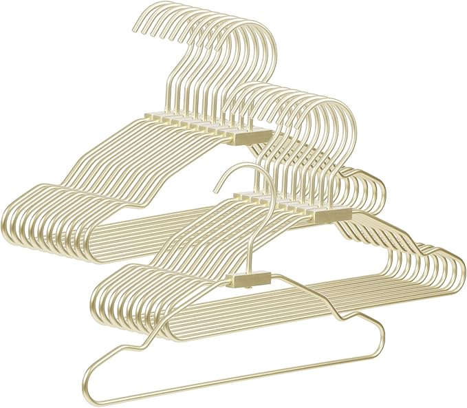 VWV Aluminum Hangers, 20 Pack Baby Hangers，12.6 Inch Children Baby Hanger, Sturdy Metal Children Clothes Hangers for Wardrobe, Space-Saving Toddler Hanger