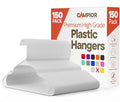 White Plastic Hangers 150 Pack– Heavy-Duty Plastic Hangers Slim and Space-Saving, Durable and Lightweight PP with Non-Slip Shoulder Notches for Slip Dresses, Suits, Jackets & Camisoles