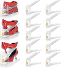 Shoe Slots Organizer for Closet, 10 Pack Shoe Stacker Organizer, Shoe Storage Space Savers 50%, 3 Levels Adjustable Shoe Racks for Closet Organization