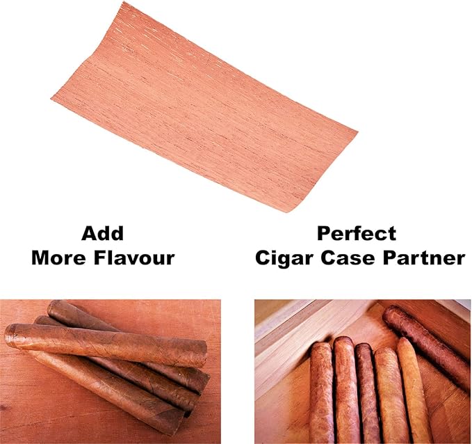 50PACK Cedar Sheets for Cigars Humidor, Spanish Cedar Sheets for Dividing or Lighting Up Cigars, Spanish Cedar Wood Veneer Lumber Strip Chip, Cigar Matches Cigar Accessories for Tube Jar/Box
