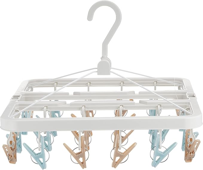 Towa Sangyo Laundry Hanger, Clothes Dryer, Accessory Drying, 24 Pinches, White