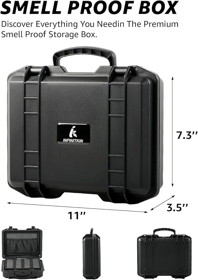 Smell Proof Box, Large Airtight Storage Box with Combination Lock – Waterproof & Durable Smell Proof Container for Travel & Home, Great Gift Choice
