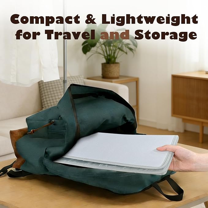 Steamer Board for Clothes, Over The Door Steamer Pad, Compact Hanging Ironing Mat for Shirts and Blouses, Foldable Steam Ironing Board for Table Top, Travel, and Small Space