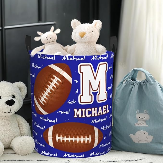 Custom Name Laundry Basket, Personalized Collapsible Laundry Hamper with Name for Bathroom Bedrooms, Customized Dirty Clothes Hamper Storage Basket Gifts for Kids Boys Girls Baby Men Women