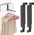 Portable Folding Clothes Drying Rack Over The Door Hooks Hanger Retractable Towel Racks Space Saving Hanging Storage Hanger Laundry Rack for Travel, Behind Back of Door, Bathroom, Coat, Bag