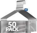 SPECILITE 18 Inch Wire Metal Clothes Hangers Bulk 50 Pack for Large Size Suits, Coats, Shirts, Pants, Skirts, Space Saving, Non Slip,12 Gauge Ultra Thin, Silver