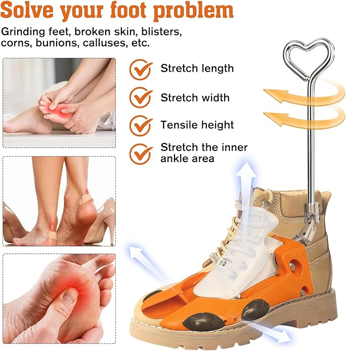 Boot Stretchers for Cowboy Boots 2 PCS Shoe Stretcher for Wide Feet Men Shoe Trees Adjustable Length & Width for Men Women