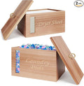 2 Pcs Wood Rustic Dryer Sheet Holder with Lid Laundry Pods Container with Window, Wooden Laundry Room Organization Storage for Laundry Room Decor and Accessories-Walnut brown