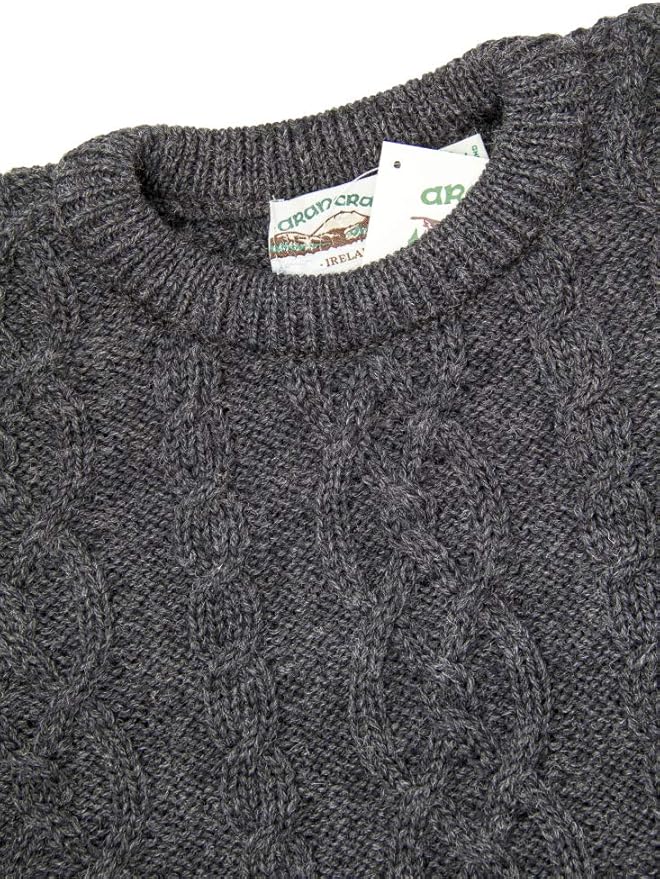 Aran Crafts Basket Stitch Crew Neck Sweater (100% Wool)
