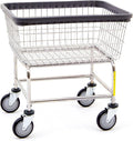 R&B Wire® 100E Heavy Duty Wire Laundry Cart | 2.5 Bushel | Steel Frame with Chrome Finish | Commercial Laundry Basket | Industrial Bumper | 5" Clean Wheel System™ Casters