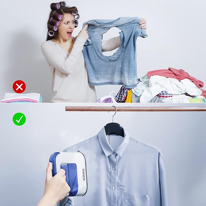 Portable Steamer iron for Clothes, 1300W Mini Handheld Clothes Steamer, Horizontal, Vertical and Dry Ironing, Travel Garment Steamers for Travelling, Home, Office, ONLY FOR 120V