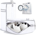 2 PCS Shoe Washing Machine Bag, Reusable L-shaped Zipper Laundry Shoe Bag for Washing Machine with Insoles Mesh Pocket for Washer and Dryer, Shoe Cleaning Bags for Sneaker Tennis Shoes