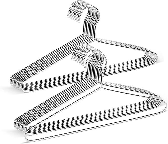 KEETDY 20 Pack Metal Hangers Coat Hangers Heavy Duty Stainless Steel Clothes Hanger for Closet Clothing Shirt Suit Pant 16.4 Inch