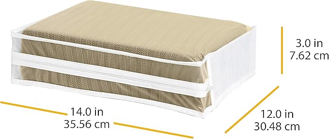 Whitmor Sweater Bag - Clear & Plastic Storage Bags to for Clothes, Bedsheets, Pillows - Set of 6 - Clear