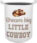 Cowboy Nursery Laundry Basket, Toybox for Boys Room, Western Baby Cowboy Laundry Basket Hamper Waterproof Collapsible Clothes Toys Storage Bin Organizer for Kids Room Playroom Bathroom