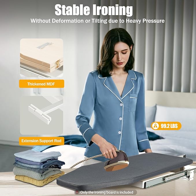 Wall Mounted Ironing Board, Foldable Ironing Board, 180¡ã Swivel Sturdy Ironing Station for Home, Apartment & Small Spaces (Style 5)