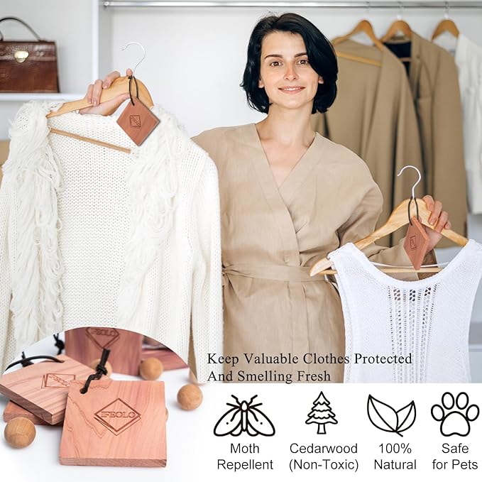 2PC Luxury 48'' Organic Cotton Garment Storage Bag for Hanging Clothes | 8 Cedar Blocks for Fresh Smell| Breathable Garment Bag for Hanging Clothes for Closet Best for Suit, Sweater, Short Dress, Gown
