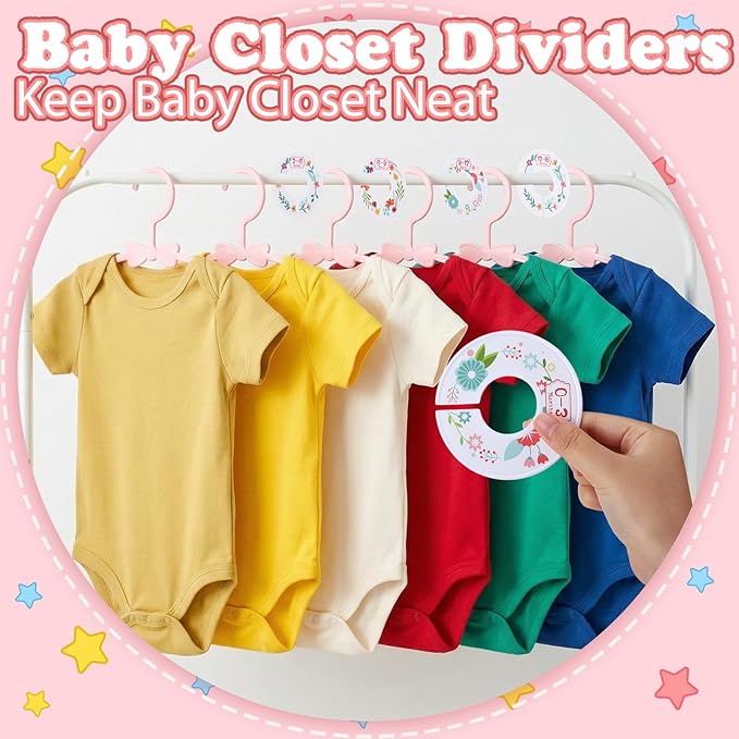 50 Pack Pink Baby Hangers Plastic Baby Clothes Hangers with Clips Non-Slip Ultra-Thin Kids Infant Coat Hanger for Newborn Toddler Clothes