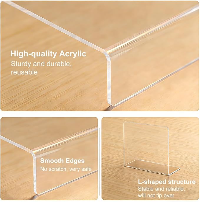 Shelf Dividers for Closet Organization: 10" Tall x 16" Deep, Deeper Adhesive Separators Features Acrylic Material and Provides Storage for Clothes and Sweater in Bedroom Cabinets(6-Pack)