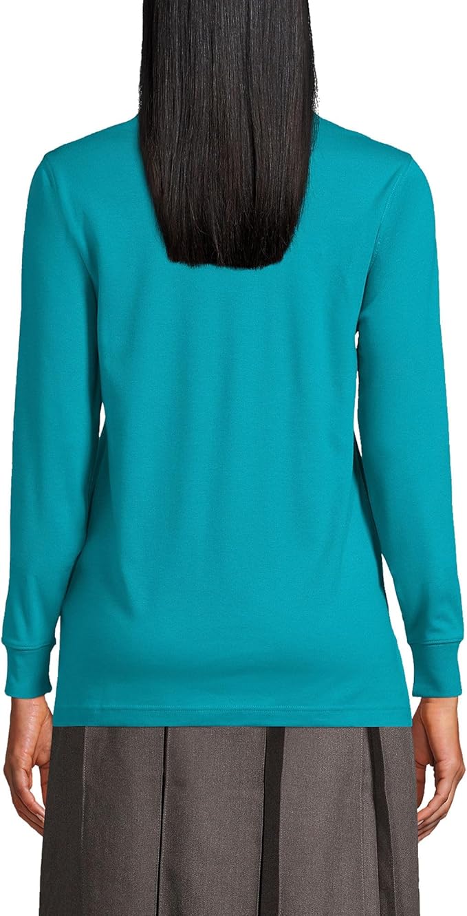 Lands' End School Uniform Kids Long Sleeve Interlock Polo Shirt