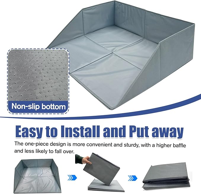 Laundry Guards for Front-Load Washers & Dryers, Secure Guardrails Prevent Clothes Falling Behind, Universal Fit Anti-Slip Organizer with Easy Installation (Gray) (2pcs)